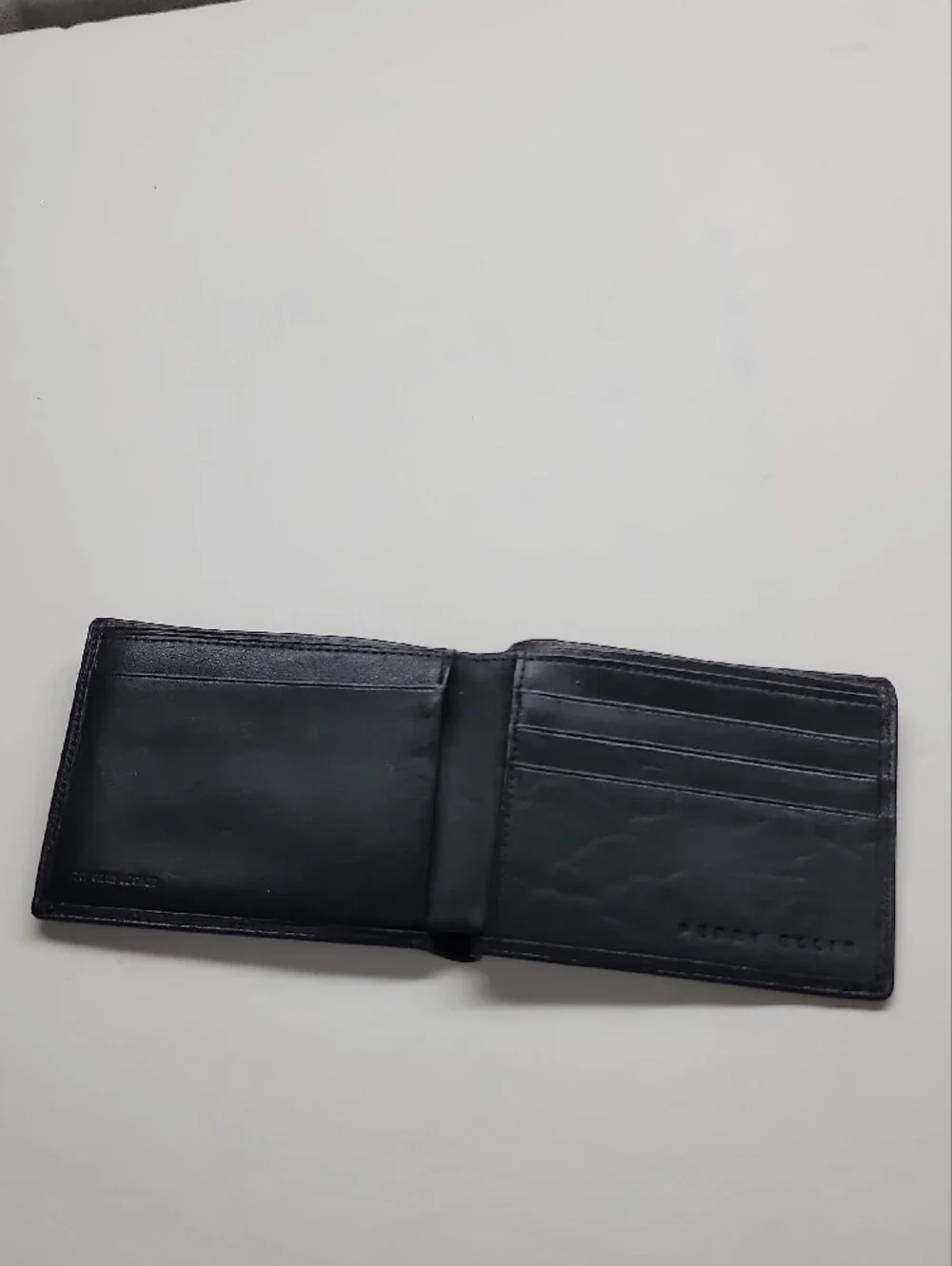 Perry Ellis Black Leather Slim Bi-Fold Wallet